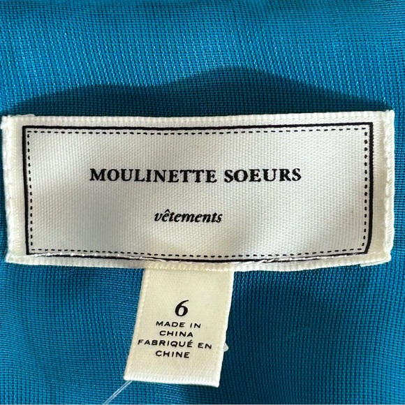 Moulinette Soeurs Women’s Jewel-Beaded Halter Blue Silk Maxi Dress Size 6 - Picture 2 of 15